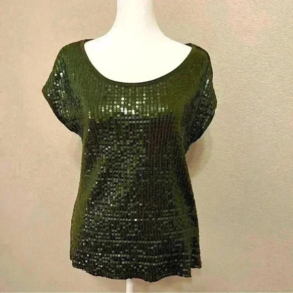 Willi Smith green sequin top size small - Picture 1 of 13